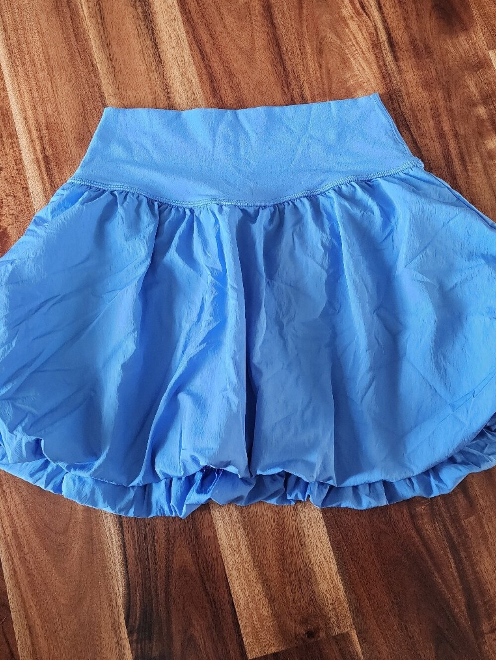 Blue Women's Bubble Skirt - Lightweight Flared Style